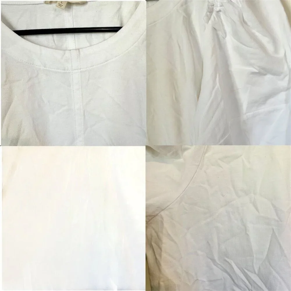 Madewell White Puff-Sleeve Tee - Size: Large *FLAWED*